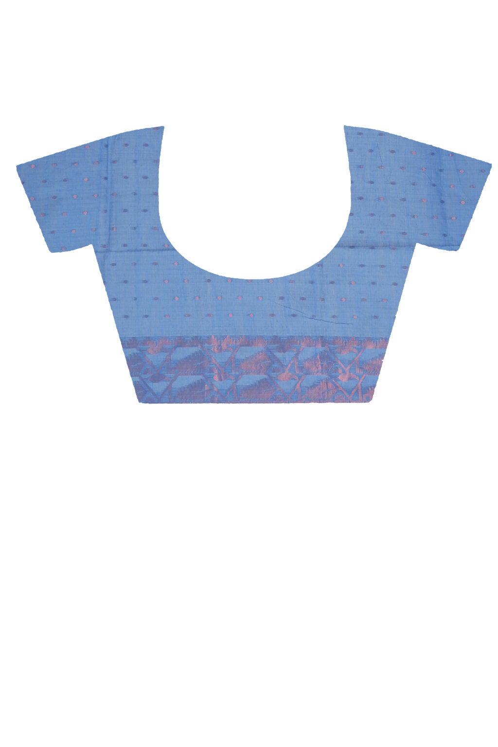 Blue Blended Cotton Temo Hand Loom Saree (1268)